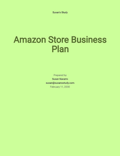 amazon store business plan