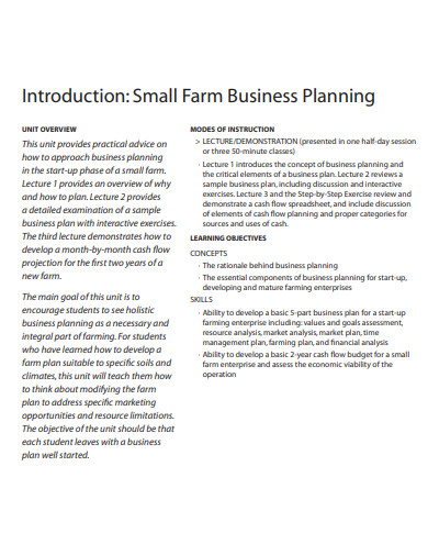 animal farm small business plan