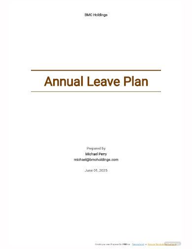 annual leave plan template