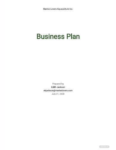 aquaculture or aquaponics business plan template