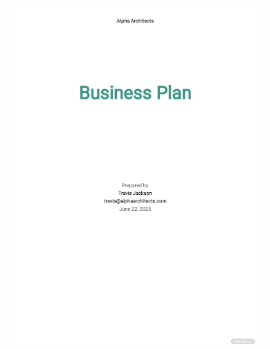 architect business plan template