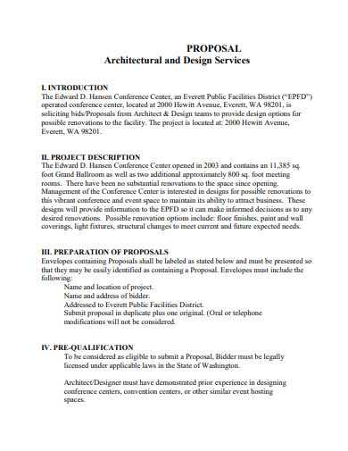architectural design services proposal