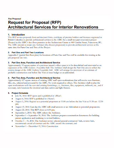 architectural services fee proposal
