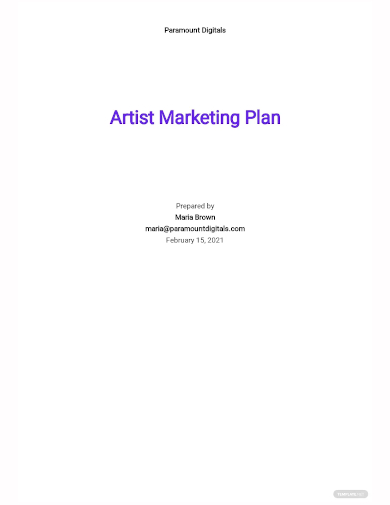 artist marketing plan template