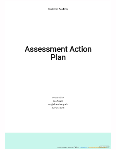 assessment action plan template