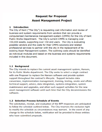 asset management project proposal