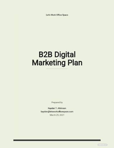 b2b digital marketing plan template