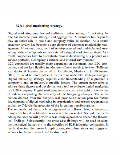 b2b digital marketing strategy