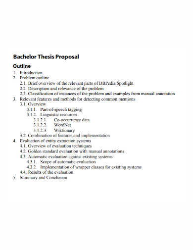 bachelor thesis proposal outline