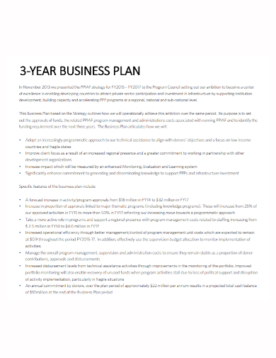 basic 3 year business plan