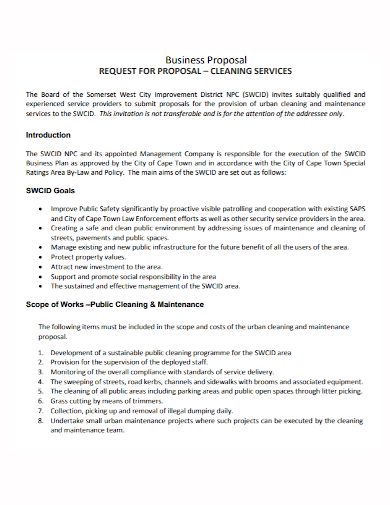 cleaning service business proposal pdf
