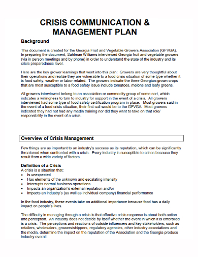 basic crisis management communication plan