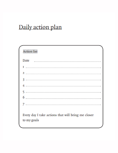 basic daily action plan