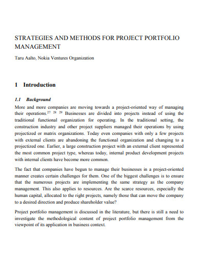 basic portfolio management plan