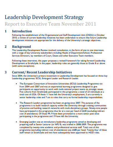 basic strategic leadership development