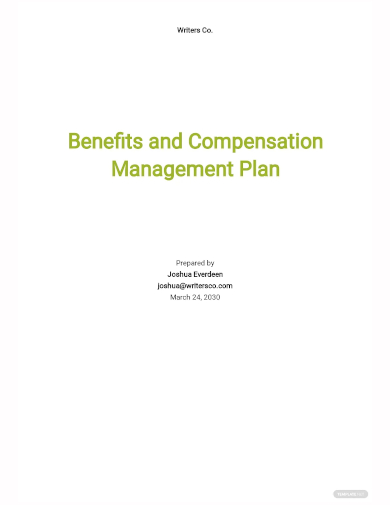 benefits and compensation management plan template
