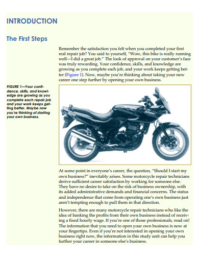 bike and auto repair service business plan
