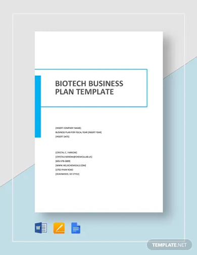 biotech business plan template