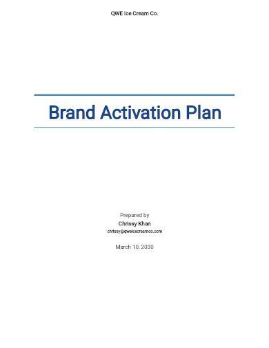 brand activation plan