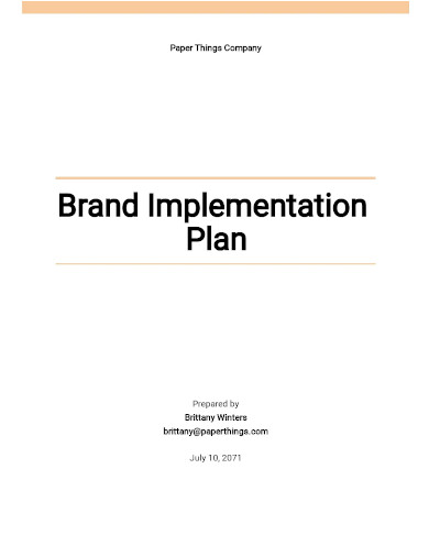 brand implementation plan