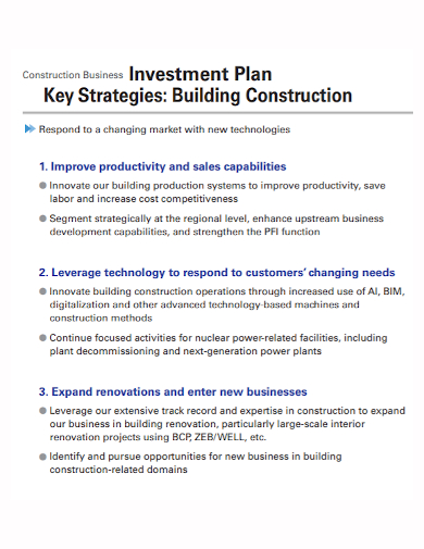 building construction investment business plan