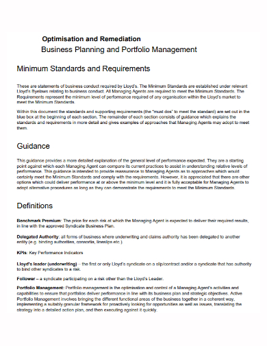 business management remediation plan