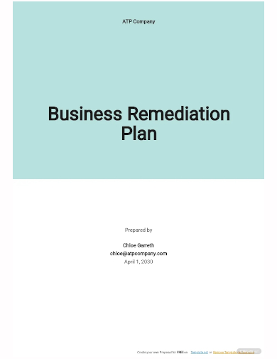 business remediation plan template