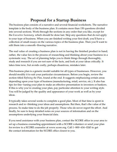 business startup partnership proposal
