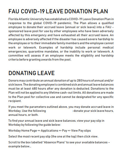 covid 19 leave donation plan
