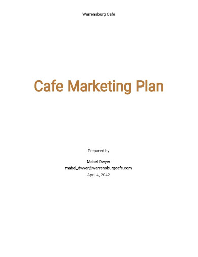 cafe or coffee shop marketing plan