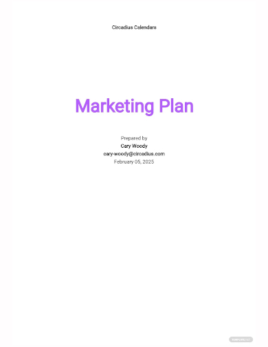 calendar marketing plan template