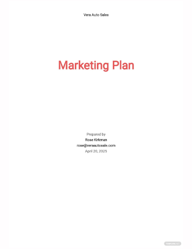 car sale marketing plan template