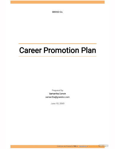career promotion plan template