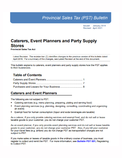 catering event sales plan
