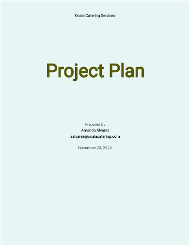 catering project plan