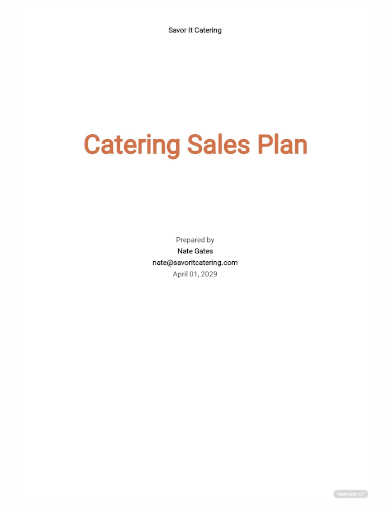 catering sales plan template
