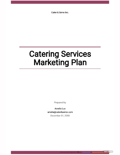catering services marketing plan template