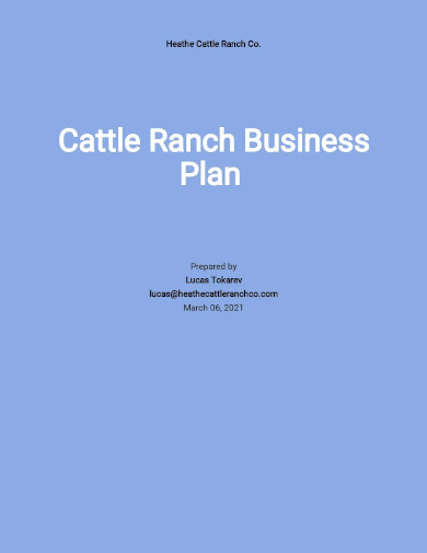 cattle ranch business plan