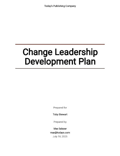 change leadership development plan