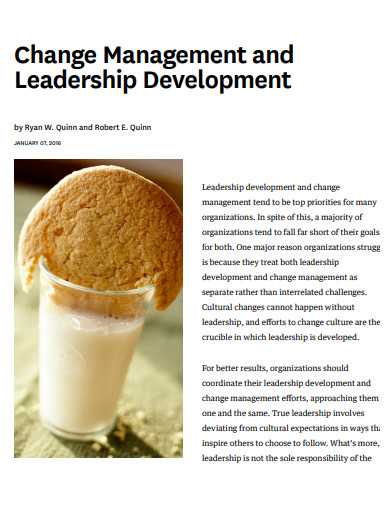 change management leadership development plan