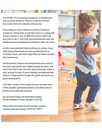 child care business action plan