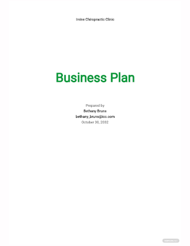 chiropractic business plan template