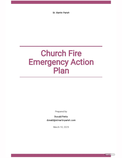 church emergency action plan template