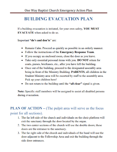 church emergency action plan