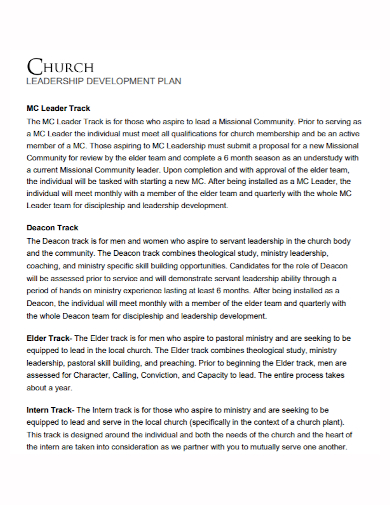 church leadership development plan