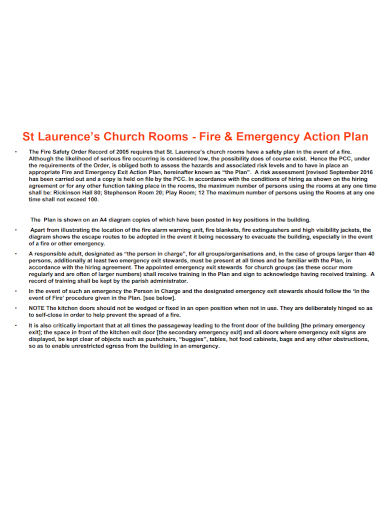 church room emergency action plan