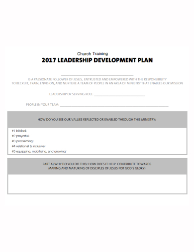 church training leadership development plan