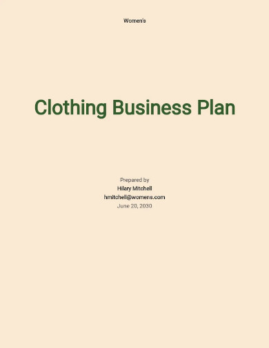 clothing business plan