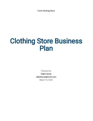 clothing store business plan