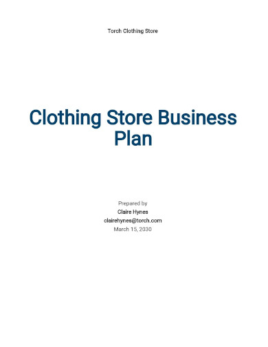 Clothing Store Business Description